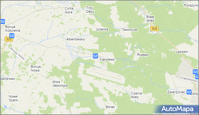mapa Kąkolewo gmina Grodzisk Wielkopolski, Kąkolewo gmina Grodzisk Wielkopolski na mapie Targeo