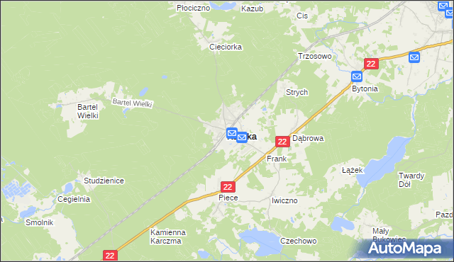 mapa Kaliska powiat starogardzki, Kaliska powiat starogardzki na mapie Targeo