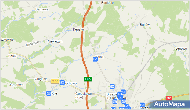 mapa Kalsk, Kalsk na mapie Targeo