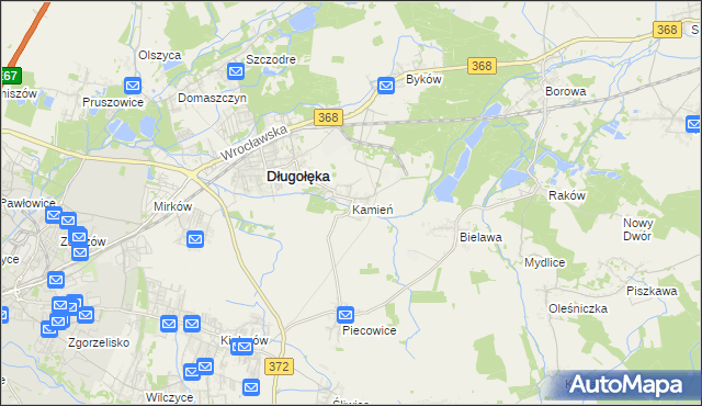 mapa Kamień gmina Długołęka, Kamień gmina Długołęka na mapie Targeo