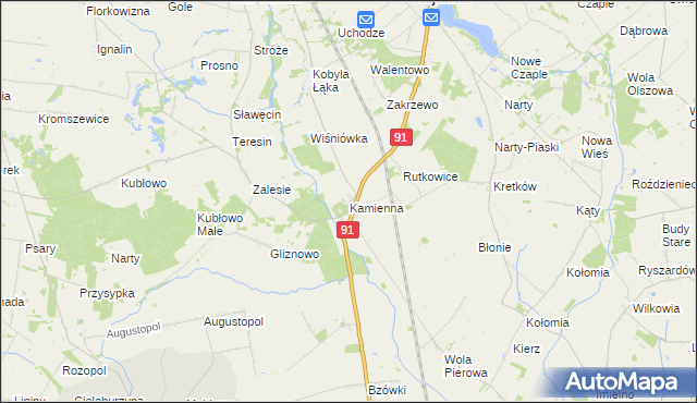 mapa Kamienna gmina Lubień Kujawski, Kamienna gmina Lubień Kujawski na mapie Targeo