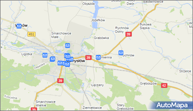 mapa Kamienna gmina Namysłów, Kamienna gmina Namysłów na mapie Targeo