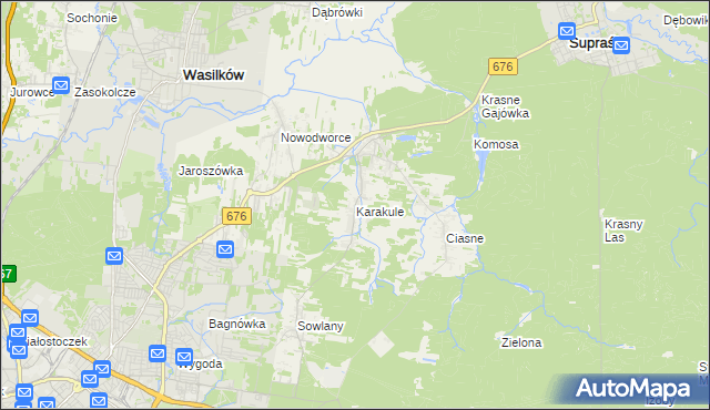 mapa Karakule, Karakule na mapie Targeo