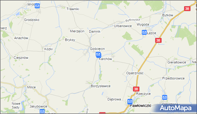 mapa Karchów, Karchów na mapie Targeo