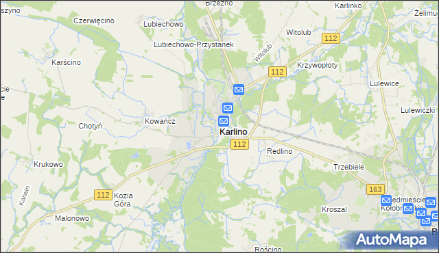 mapa Karlino, Karlino na mapie Targeo