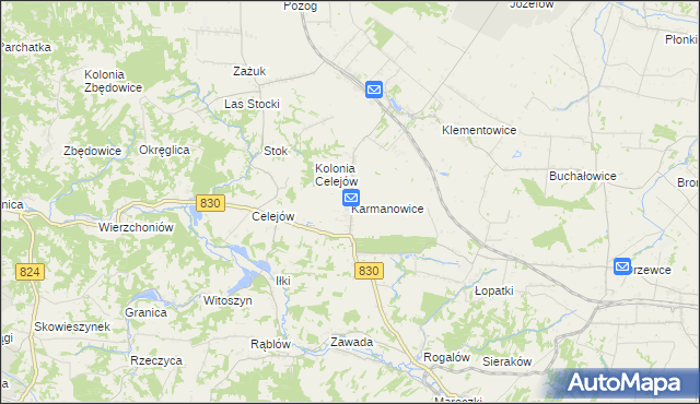 mapa Karmanowice, Karmanowice na mapie Targeo