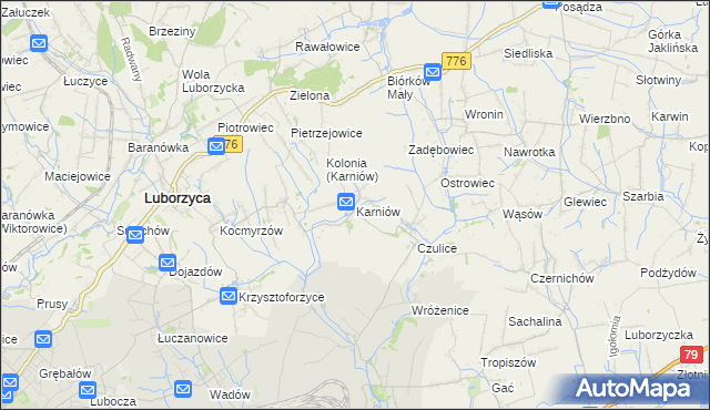 mapa Karniów, Karniów na mapie Targeo