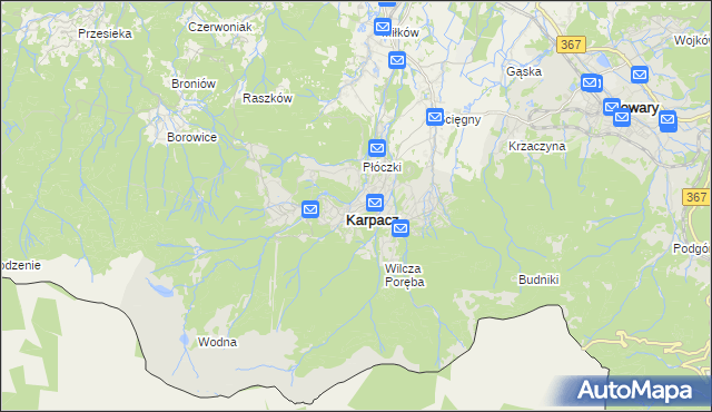 mapa Karpacz, Karpacz na mapie Targeo