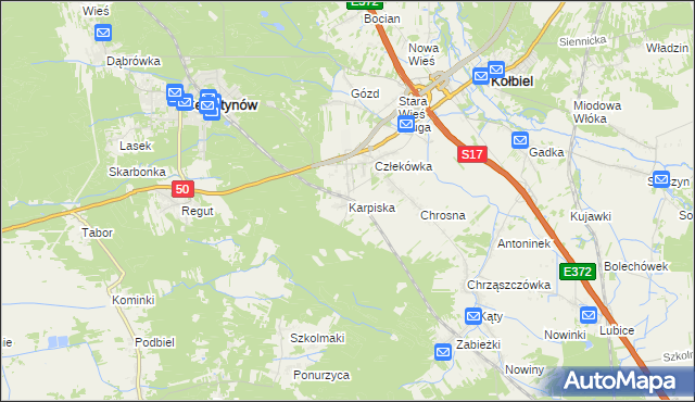 mapa Karpiska, Karpiska na mapie Targeo