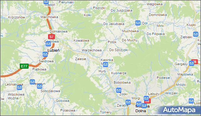 mapa Kasinka Mała, Kasinka Mała na mapie Targeo