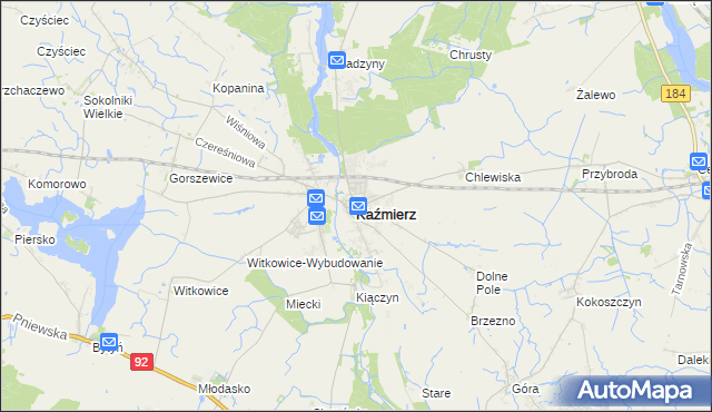 mapa Kaźmierz, Kaźmierz na mapie Targeo