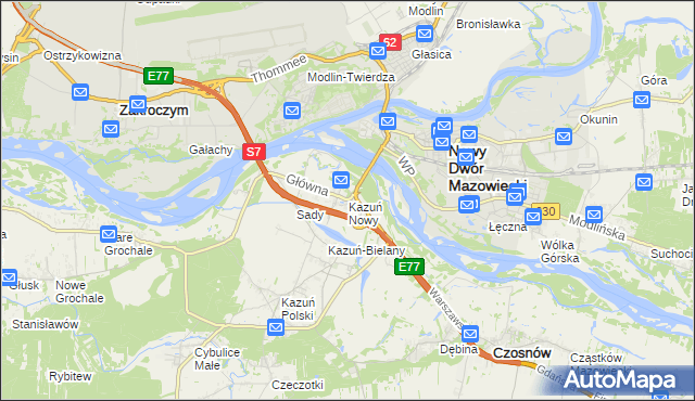 mapa Kazuń Nowy, Kazuń Nowy na mapie Targeo