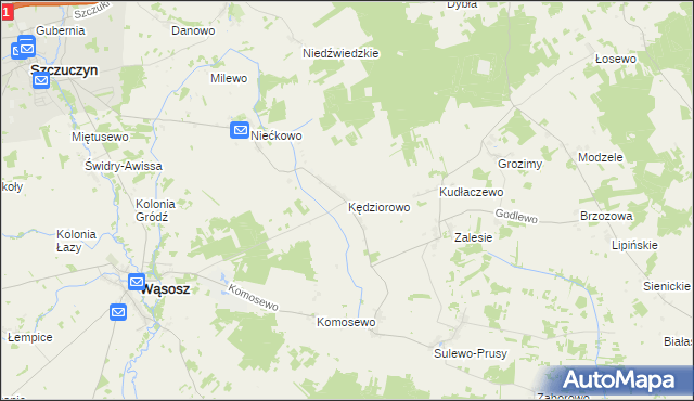 mapa Kędziorowo, Kędziorowo na mapie Targeo