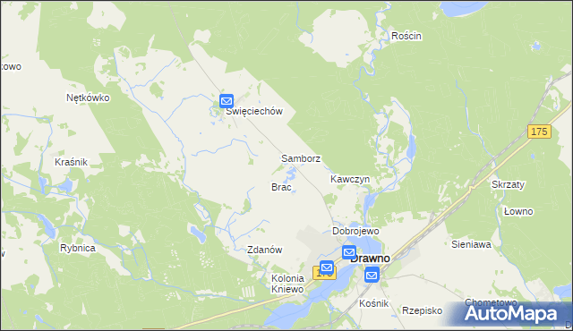 mapa Kępa gmina Drawno, Kępa gmina Drawno na mapie Targeo