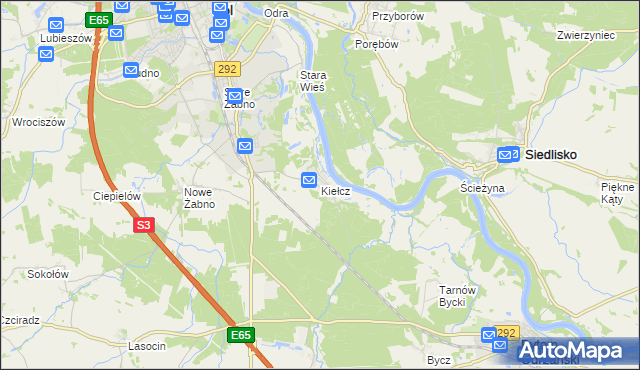 mapa Kiełcz, Kiełcz na mapie Targeo