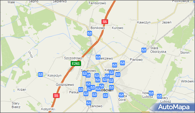 mapa Kiełczewo, Kiełczewo na mapie Targeo