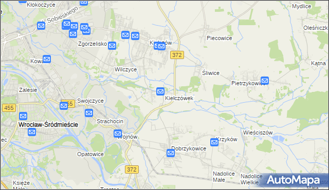 mapa Kiełczówek, Kiełczówek na mapie Targeo