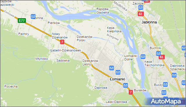 mapa Kiełpin gmina Łomianki, Kiełpin gmina Łomianki na mapie Targeo