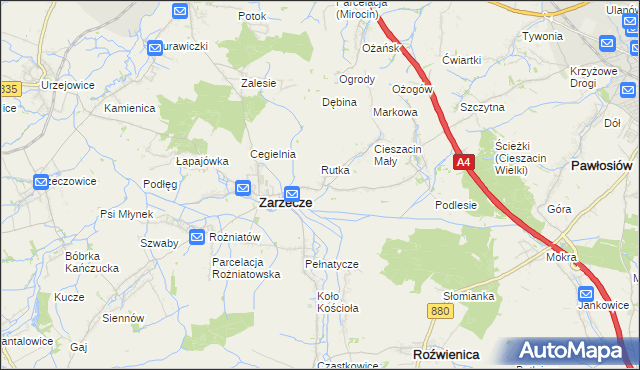 mapa Kisielów gmina Zarzecze, Kisielów gmina Zarzecze na mapie Targeo
