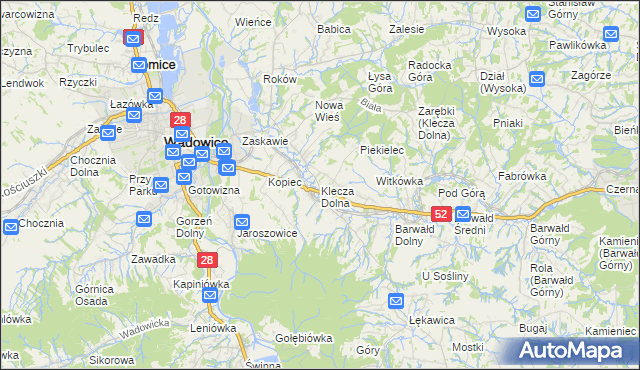 mapa Klecza Dolna, Klecza Dolna na mapie Targeo