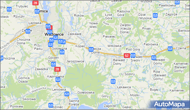 mapa Klecza Górna, Klecza Górna na mapie Targeo