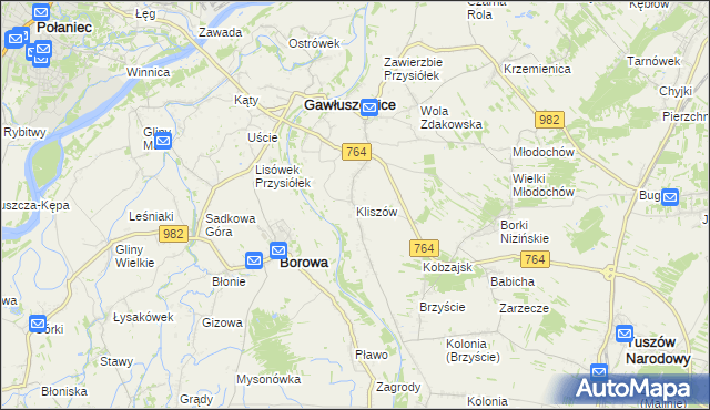 mapa Kliszów gmina Gawłuszowice, Kliszów gmina Gawłuszowice na mapie Targeo