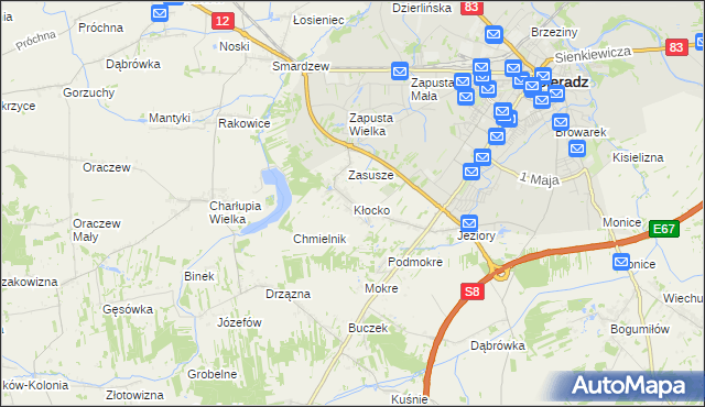 mapa Kłocko, Kłocko na mapie Targeo
