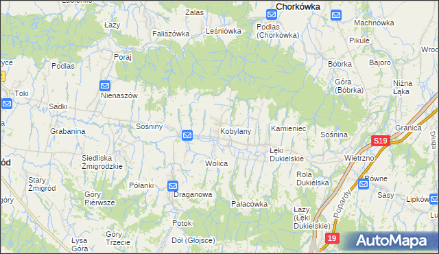 mapa Kobylany gmina Chorkówka, Kobylany gmina Chorkówka na mapie Targeo