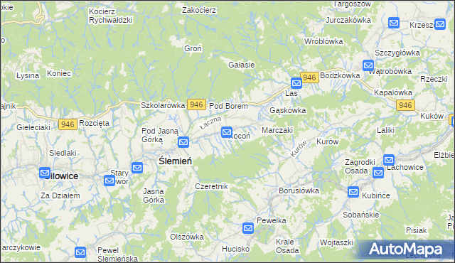 mapa Kocoń, Kocoń na mapie Targeo