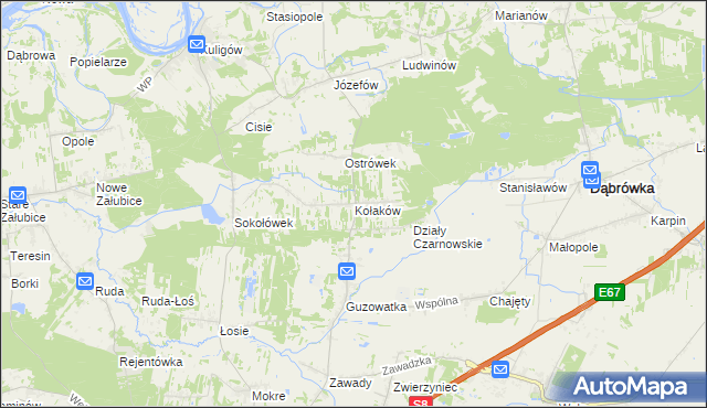 mapa Kołaków, Kołaków na mapie Targeo