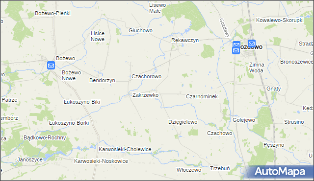 mapa Kolczyn gmina Gozdowo, Kolczyn gmina Gozdowo na mapie Targeo