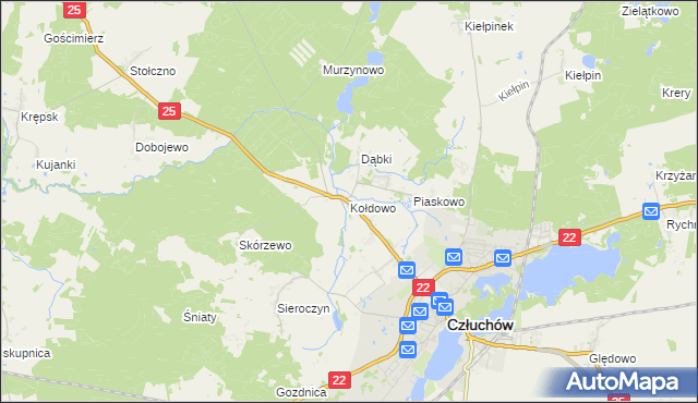 mapa Kołdowo, Kołdowo na mapie Targeo