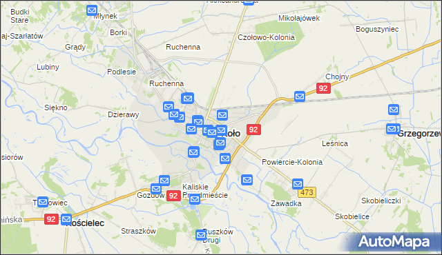 mapa Koło, Koło na mapie Targeo