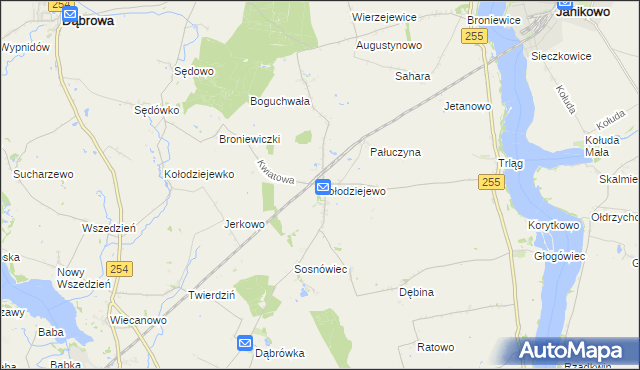 mapa Kołodziejewo, Kołodziejewo na mapie Targeo