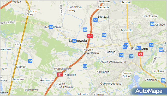 mapa Kolonia Lesznowola, Kolonia Lesznowola na mapie Targeo