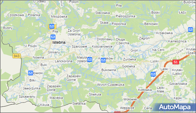 mapa Koniaków, Koniaków na mapie Targeo