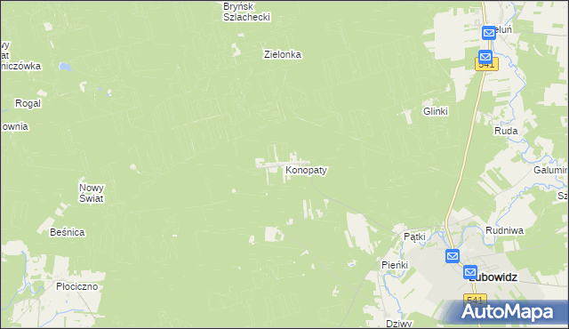 mapa Konopaty, Konopaty na mapie Targeo