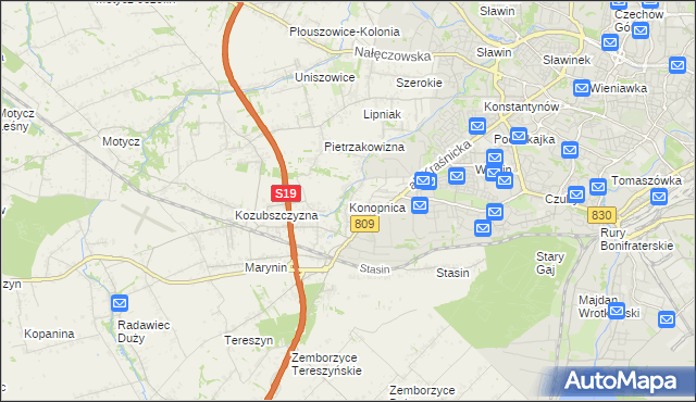 mapa Konopnica powiat lubelski, Konopnica powiat lubelski na mapie Targeo