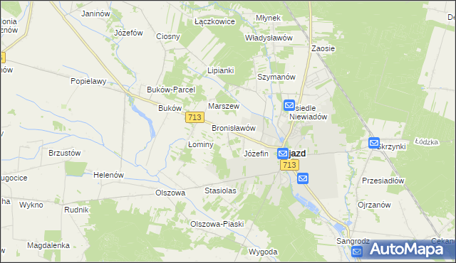 mapa Konstancin gmina Ujazd, Konstancin gmina Ujazd na mapie Targeo