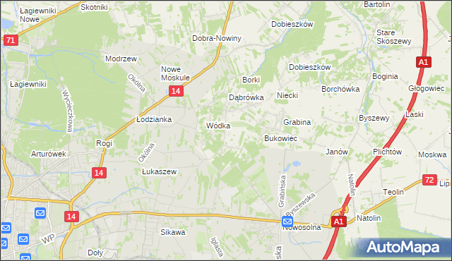 mapa Kopanka gmina Nowosolna, Kopanka gmina Nowosolna na mapie Targeo