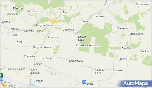 mapa Kornelówka-Kolonia, Kornelówka-Kolonia na mapie Targeo