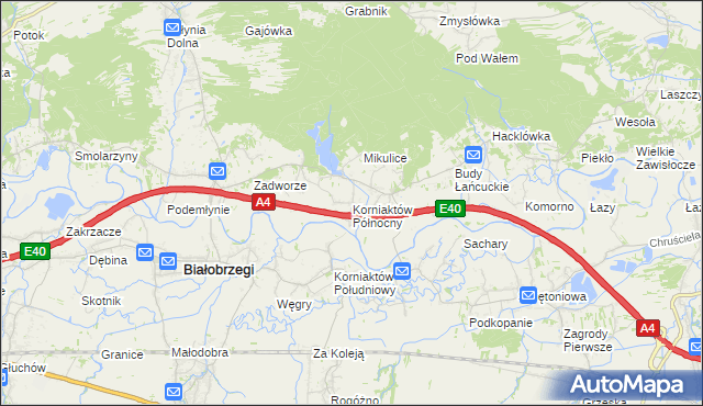 mapa Korniaktów Północny, Korniaktów Północny na mapie Targeo