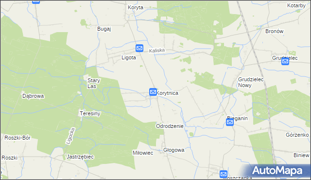 mapa Korytnica gmina Raszków, Korytnica gmina Raszków na mapie Targeo