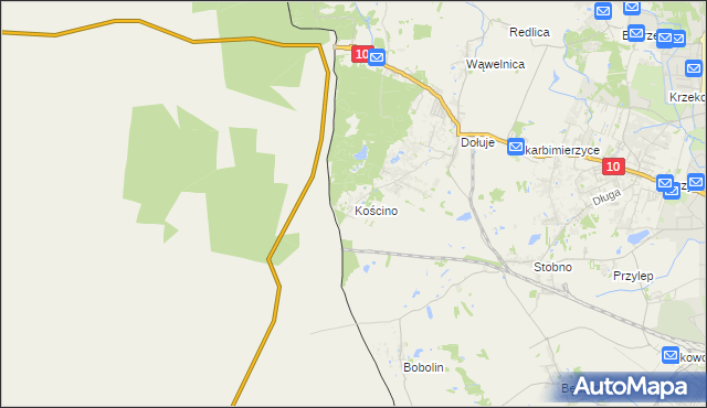 mapa Kościno, Kościno na mapie Targeo