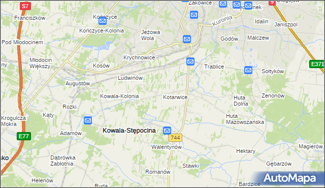 mapa Kotarwice, Kotarwice na mapie Targeo