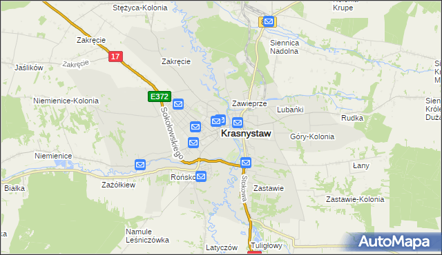 mapa Krasnystaw, Krasnystaw na mapie Targeo