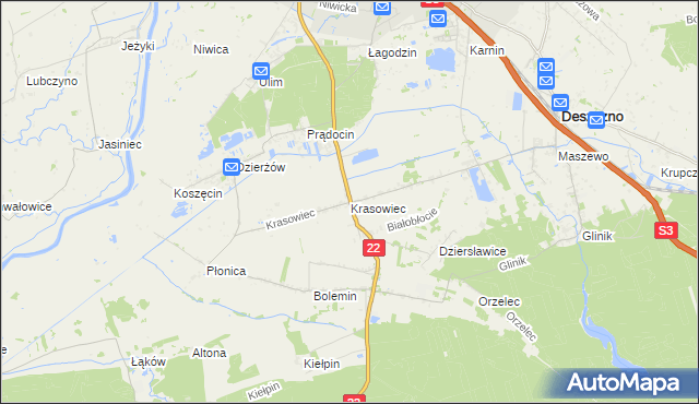 mapa Krasowiec, Krasowiec na mapie Targeo