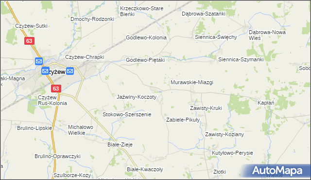 mapa Kraszewo Czarne, Kraszewo Czarne na mapie Targeo
