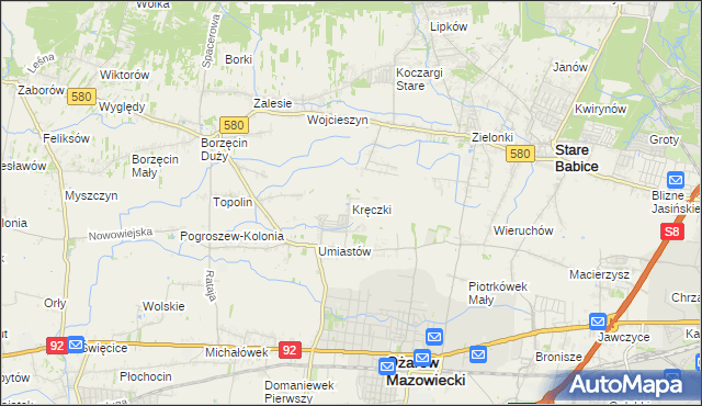 mapa Kręczki, Kręczki na mapie Targeo