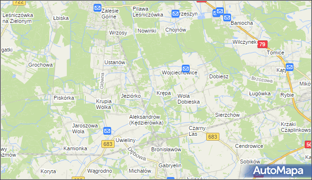 mapa Krępa gmina Prażmów, Krępa gmina Prażmów na mapie Targeo